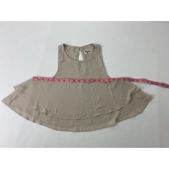 Show Me Your Mumu King Crop Top Beige Summer Spring Neutral Ruffle - Size Small - Picture 4 of 10